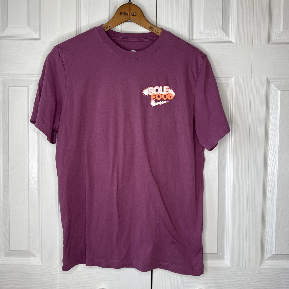 Nike Soul Food T-Shirt Womens Size L Purple Short Sleeve‎ 100% Cotton